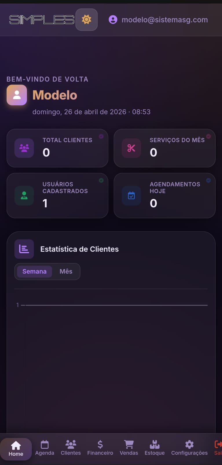Dashboard Escuro Mobile